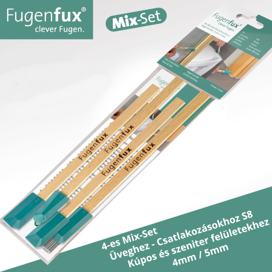 OTTO Fugenfux®  4db-os szilikonlehúzó szett üveghez, szaniter terekben és fugacsatlakozásokhoz